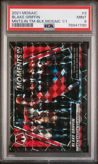 2021 Panini Mosaic Blake Griffin Moments In Time Black Mosaic 1/1 #3 card image