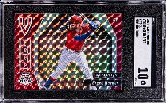 2021 Panini Mosaic Bryce Harper V Tool Mosaic Prizm #VT5 card image