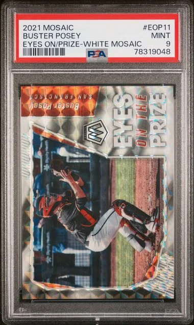 2021 Panini Mosaic Buster Posey Eyes On The Prize White Mosaic #EOP11 card image