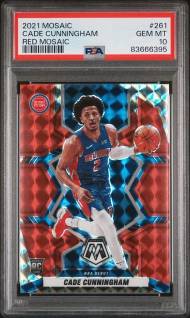 2021 Panini Mosaic Cade Cunningham Red Mosaic #261 card image