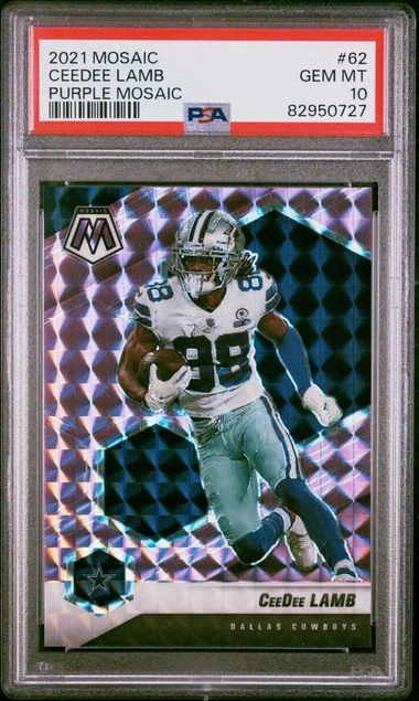 2021 Panini Mosaic CeeDee Lamb Reactive Orange #62 card image