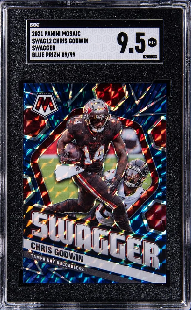 2021 Panini Mosaic Chris Godwin Swagger Blue Prizm #SWAG12 card image