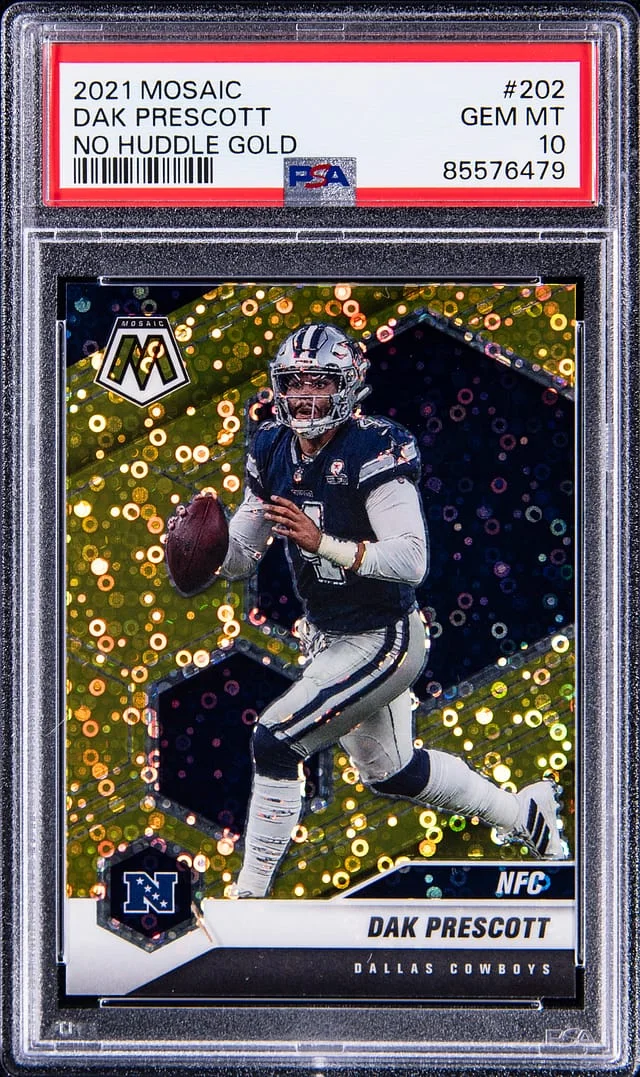 2021 Panini Mosaic Dak Prescott No Huddle Gold #202 card image