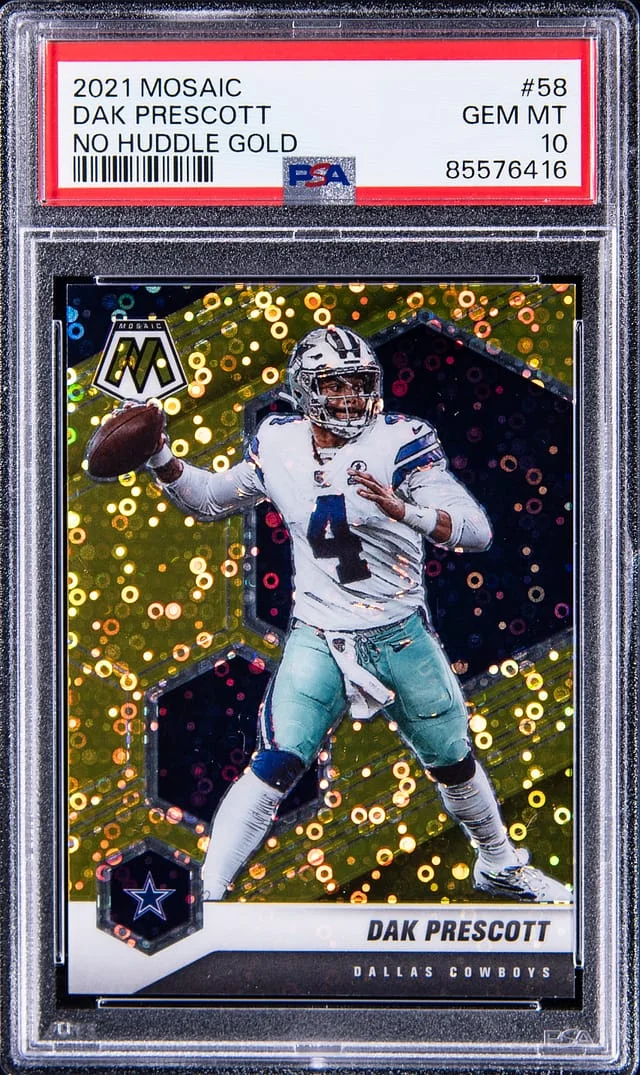 2021 Panini Mosaic Dak Prescott No Huddle Gold #58 card image