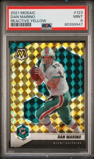 2021 Panini Mosaic Dan Marino Reactive Yellow #123 card image