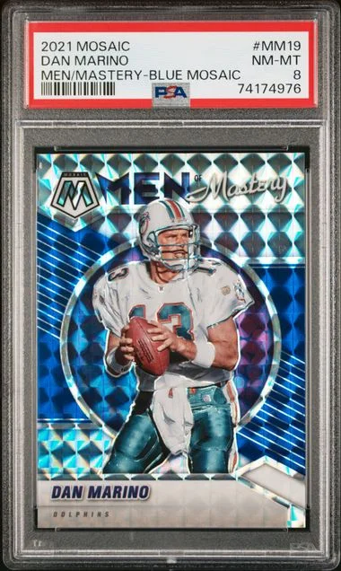 2021 Panini Mosaic Dan Marino Men Of Mastery Blue Mosaic #MM19 card image