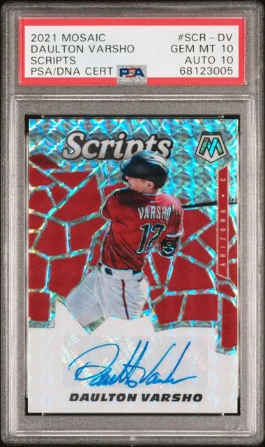 2021 Panini Mosaic Daulton Varsho Scripts #SCR-DV card image