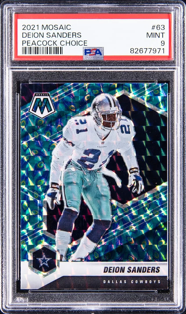 2021 Panini Mosaic Deion Sanders Peacock Choice #63 card image