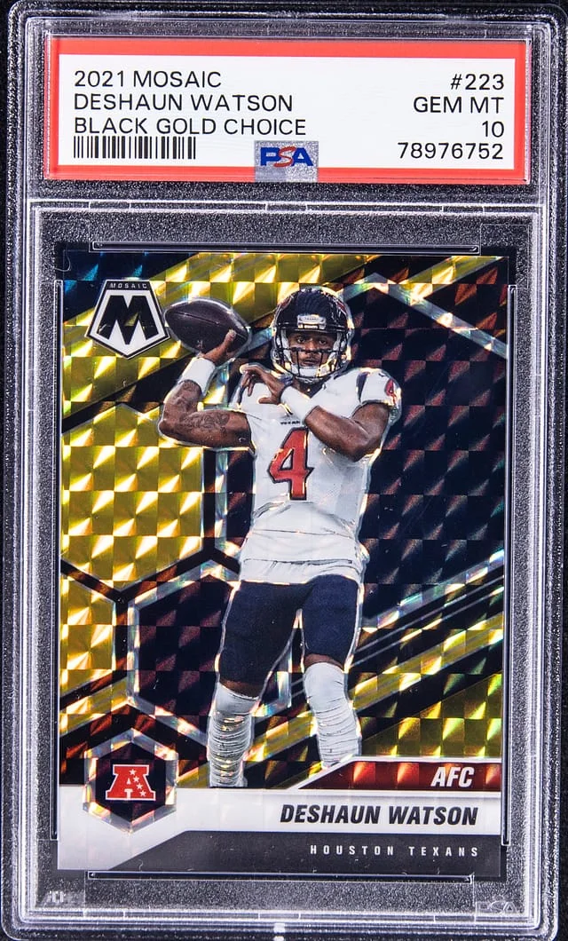 2021 Panini Mosaic Deshaun Watson Black Gold Choice Prizm #223 card image