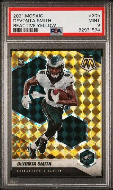2021 Panini Mosaic Devonta Smith Reactive Orange #305 card image