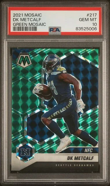 2021 Panini Mosaic Dk Metcalf Green Mosaic #217 card image