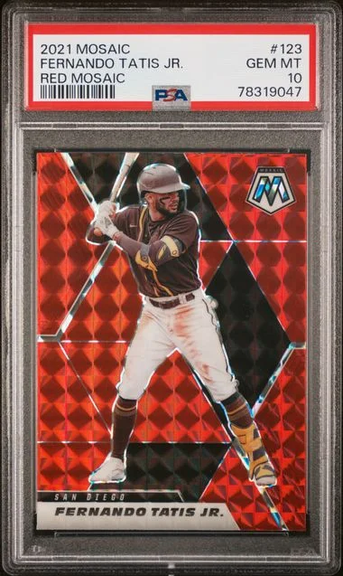 2021 Panini Mosaic Fernando Tatis Jr. Red Mosaic #123 card image