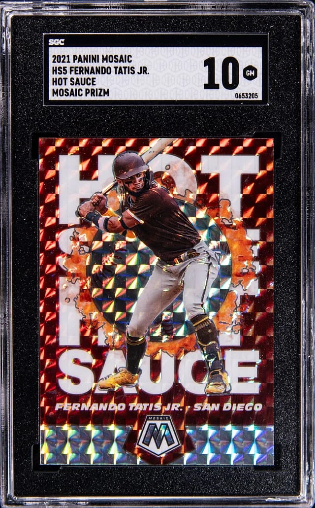 2021 Panini Mosaic Fernando Tatis Jr. Hot Sauce Mosaic Prizm #HS5 card image
