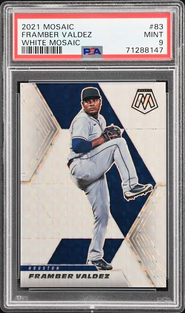 2021 Panini Mosaic Framber Valdez White Mosaic #83 card image