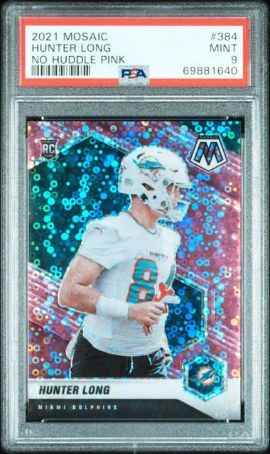 2021 Panini Mosaic Hunter Long No Huddle Pink #384 card image