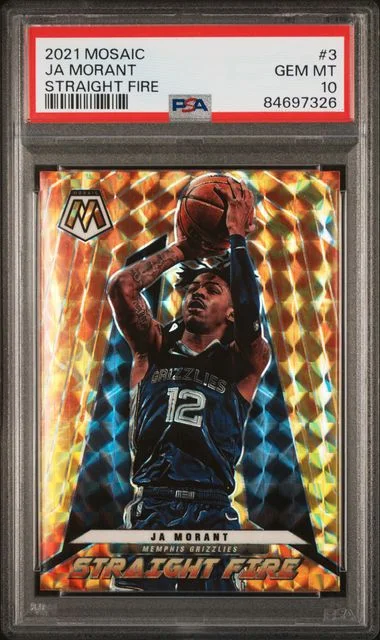 2021 Panini Mosaic Ja Morant Straight Fire #3 card image