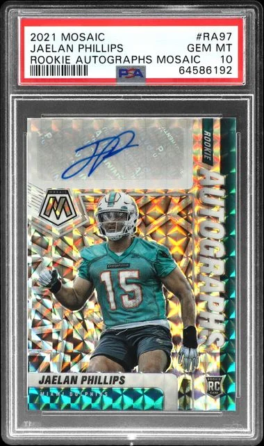 2021 Panini Mosaic Jaelan Phillips Autographs Mosaic #RA-97 card image