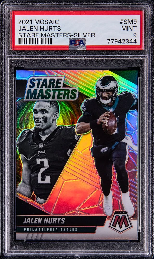 2021 Panini Mosaic Jalen Hurts Stare Masters Silver #SM9 card image