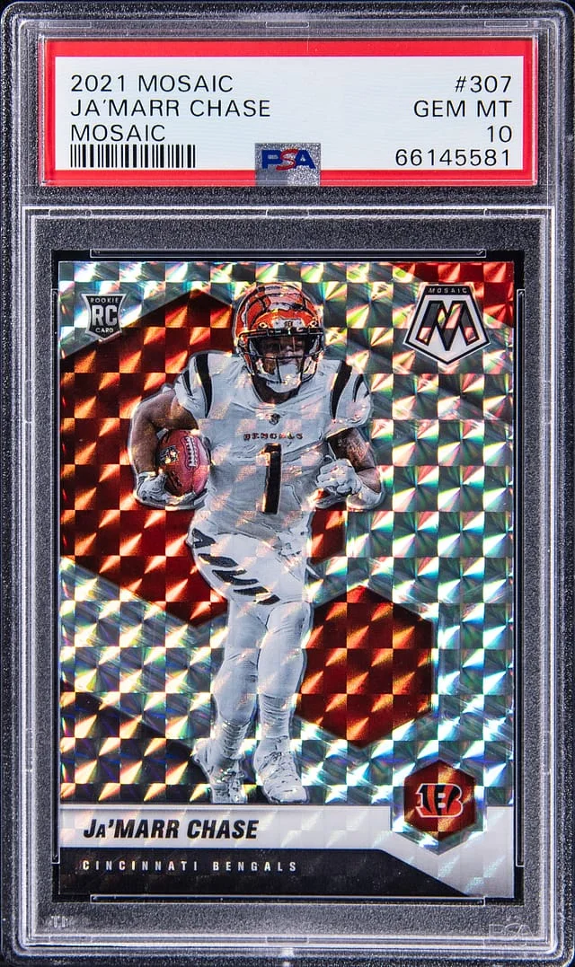 2021 Panini Mosaic Ja'Marr Chase Reactive Orange #307 card image