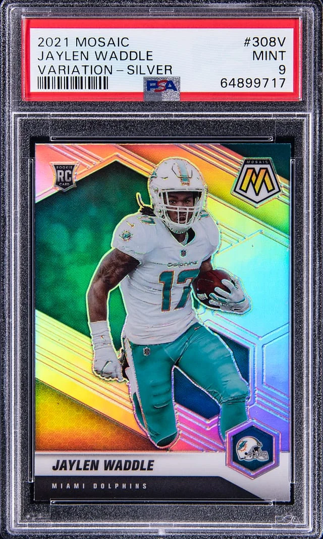 2021 Panini Mosaic Jaylen Waddle Variation-Silver #308V card image