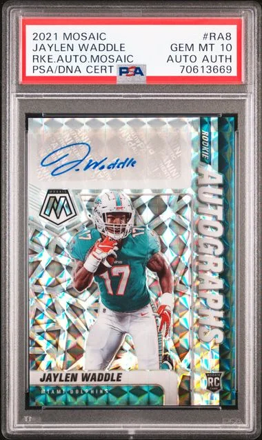 2021 Panini Mosaic Jaylen Waddle Autographs Mosaic #Ra8 card image