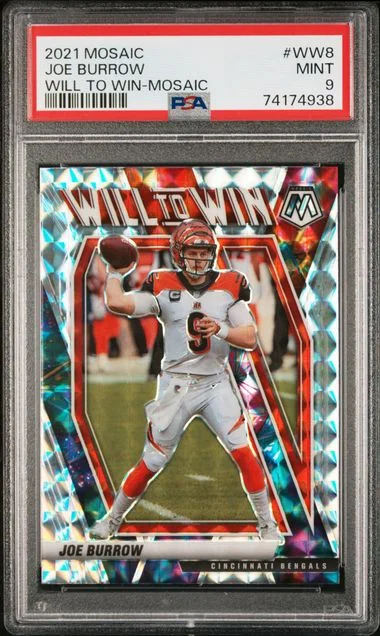 2021 Panini Mosaic Joe Burrow Will To Win Mosaic #WW-8 card image