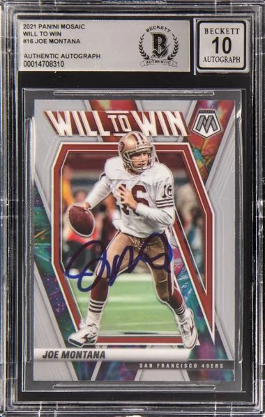 2021 Panini Mosaic Joe Montana Will To Win #16 card image