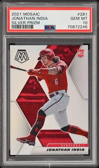 2021 Panini Mosaic Jonathan India Silver Prizm #281 card image