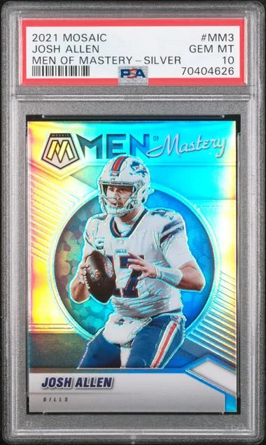 2021 Panini Mosaic Josh Allen Men Of Mastery Silver #MM3 card image