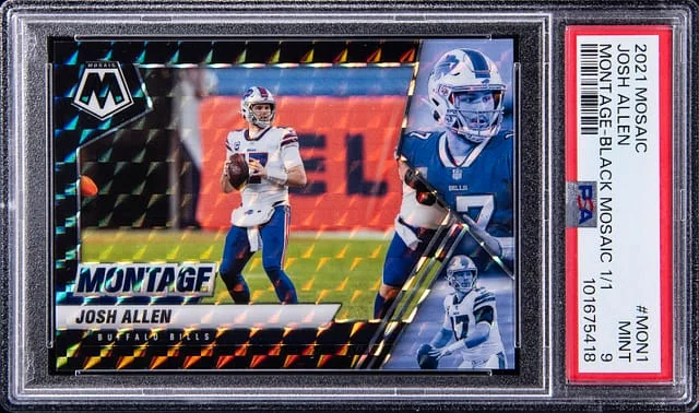 2021 Panini Mosaic Josh Allen Montage Black Mosaic #MON1 card image