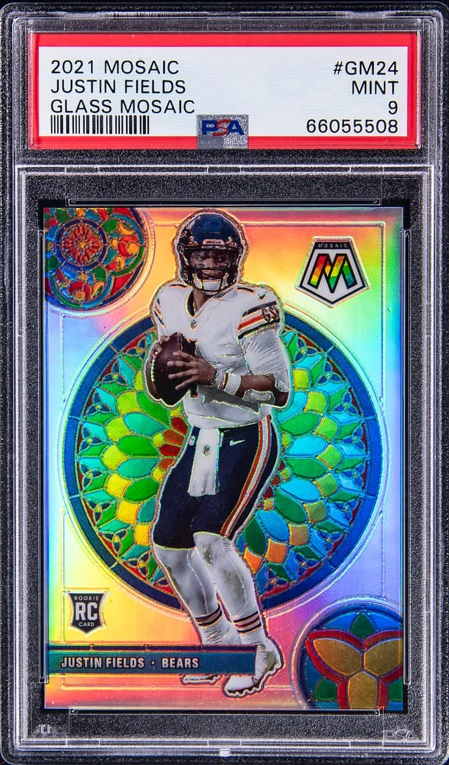 2021 Panini Mosaic Justin Fields Glass Mosaic #GM24 card image