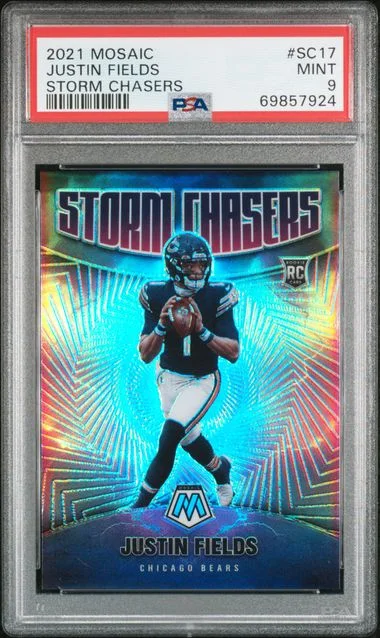 2021 Panini Mosaic Justin Fields Storm Chasers #SC17 card image