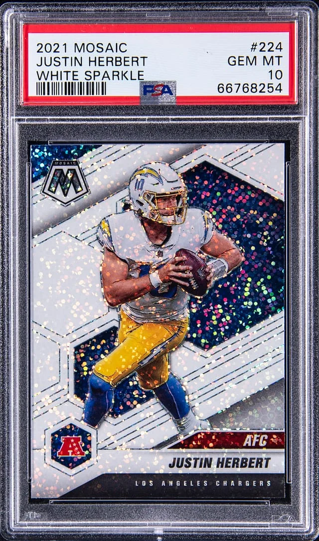 2021 Panini Mosaic Justin Herbert White Sparkle #244 card image