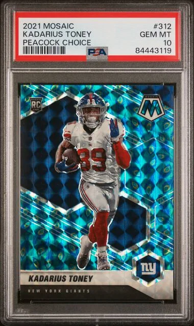 2021 Panini Mosaic Kadarius Toney Peacock Choice #312 card image