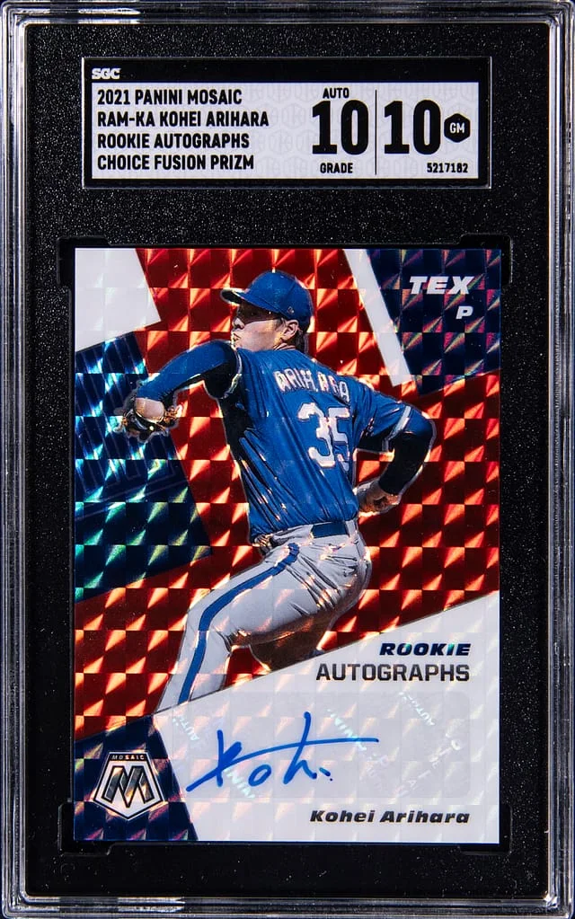 2021 Panini Mosaic Kohei Arihara Autographs Choice Fusion Prizm #RAM-KA card image