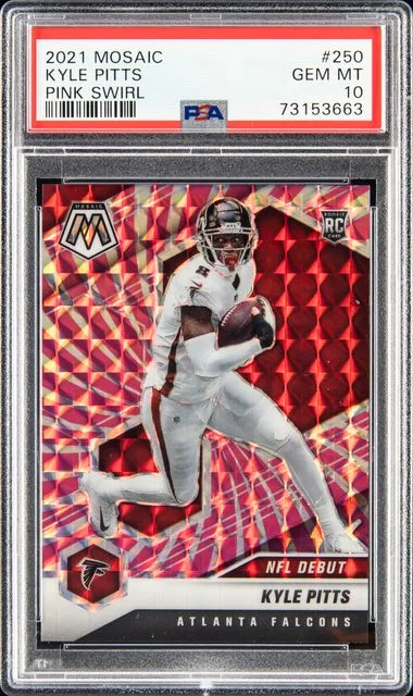 2021 Panini Mosaic Kyle Pitts No Huddle Silver #250 card image