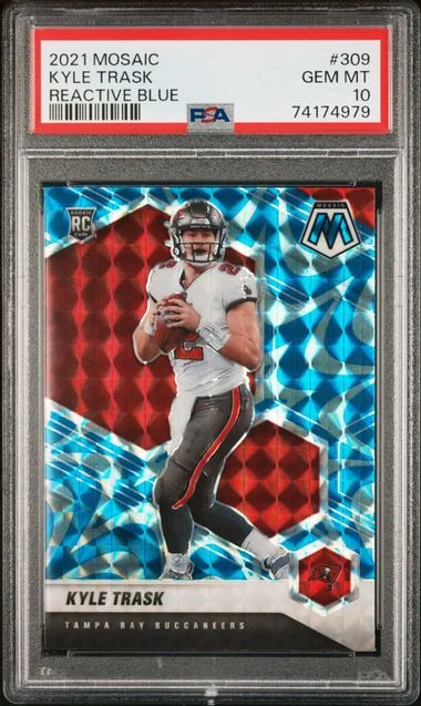 2021 Panini Mosaic Kyle Trask Reactive Blue #309 card image
