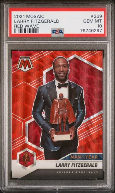 2021 Panini Mosaic Larry Fitzgerald Red Wave #269 card image
