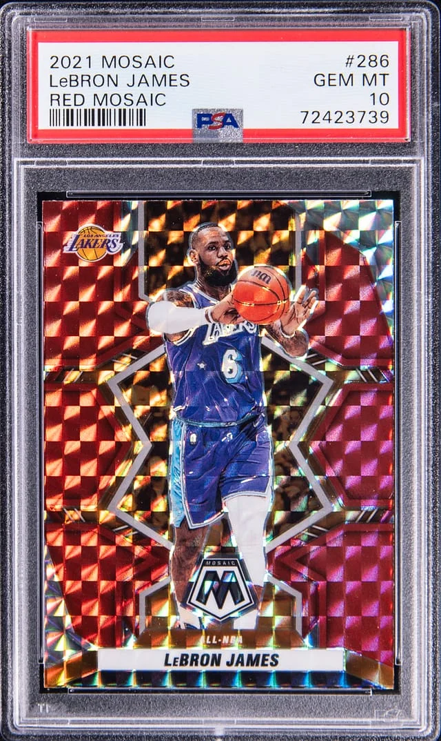 2021 Panini Mosaic LeBron James Red Moaic #286 card image