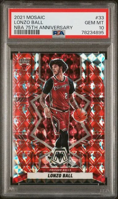 2021 Panini Mosaic Lonzo Ball NBA 75Th Anniversary #33 card image