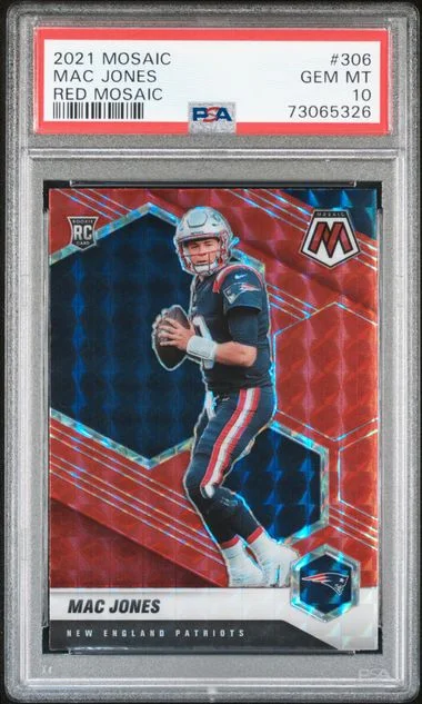 2021 Panini Mosaic Mac Jones Red Mosaic #306 card image