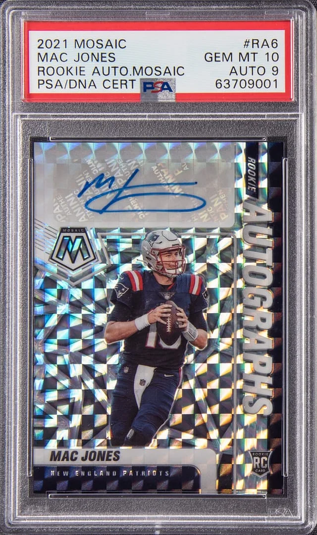 2021 Panini Mosaic Mac Jones Autograph #RA6 card image