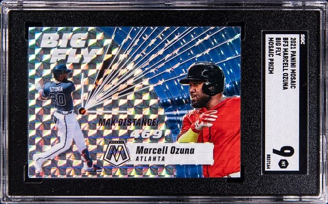 2021 Panini Mosaic Marcell Ozuna Big Fly Mosaic Prizm #BF3 card image