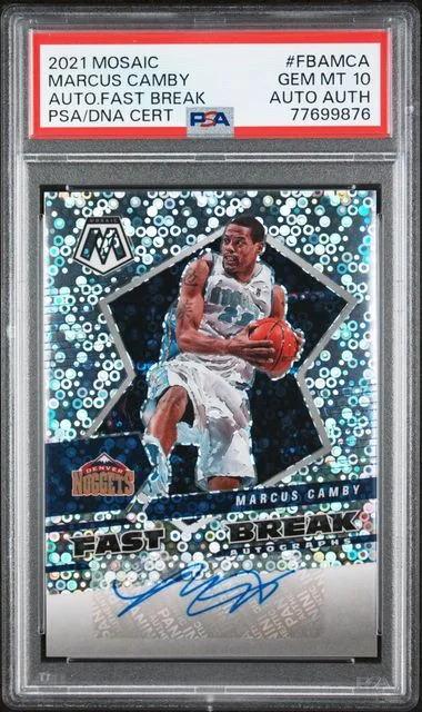 2021 Panini Mosaic Marcus Camby Autographs Fast Break #FBAMCA card image