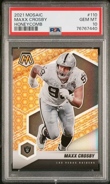 2021 Panini Mosaic Maxx Crosby Honeycomb #110 card image
