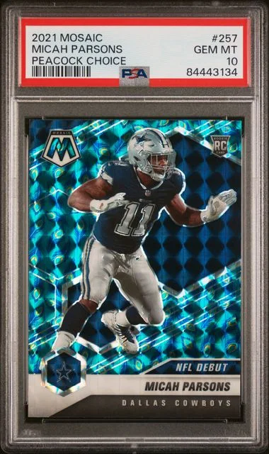 2021 Panini Mosaic Micah Parsons Peacock Choice #257 card image
