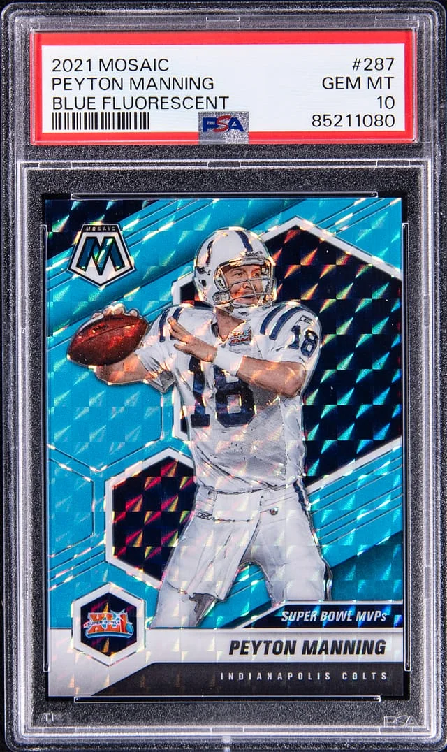 2021 Panini Mosaic Peyton Manning Red Wave #287 card image