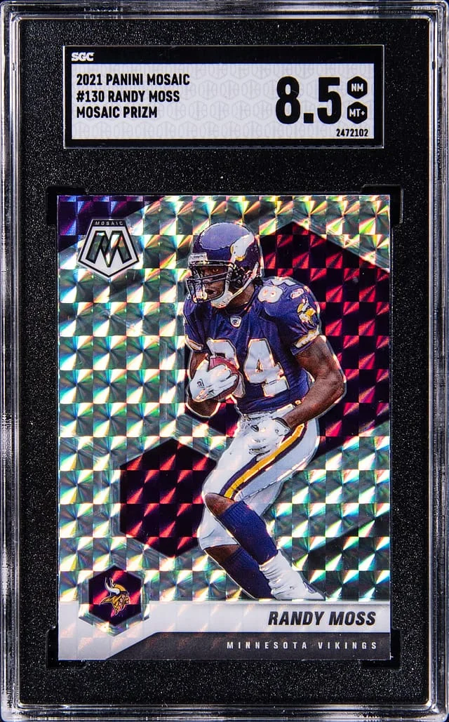 2021 Panini Mosaic Randy Moss Mosaic Prizm #130 card image