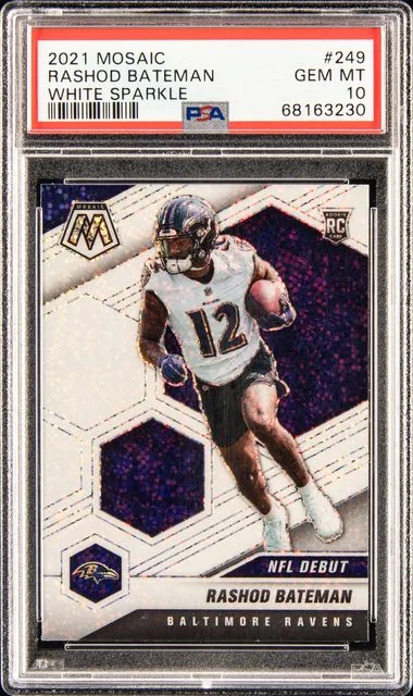 2021 Panini Mosaic Rashod Bateman White Sparkle #249 card image