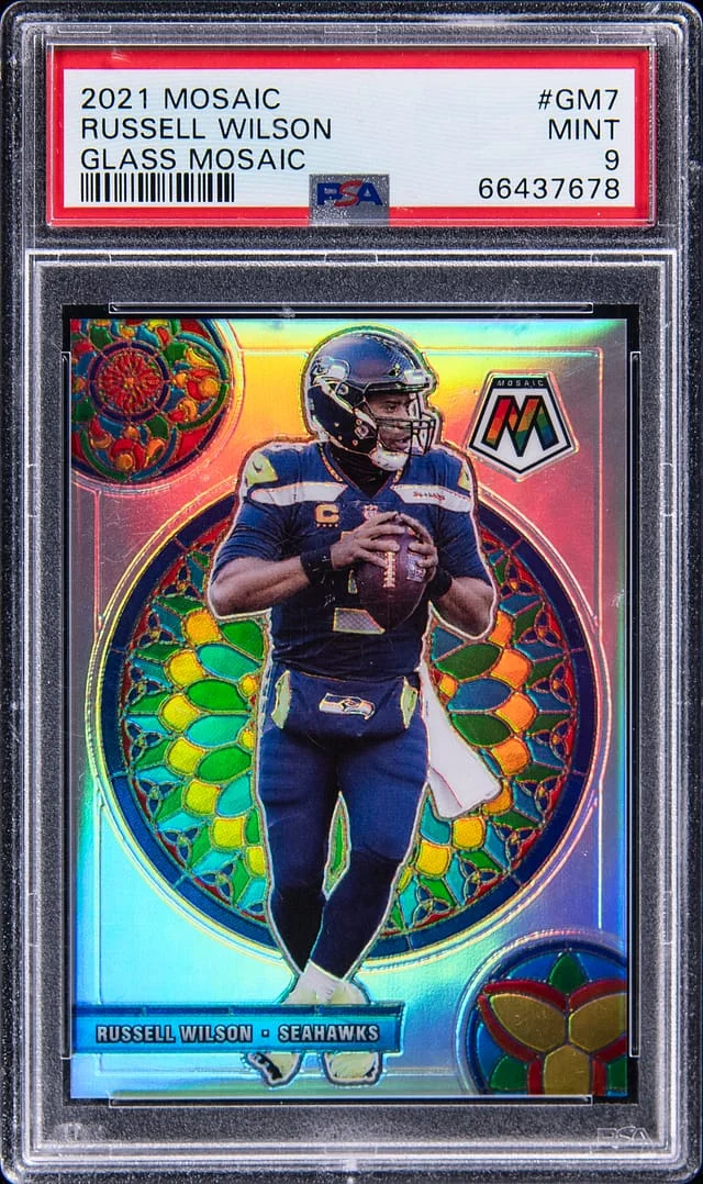 2021 Panini Mosaic Russell Wilson Glass Mosaic #GM-7 card image